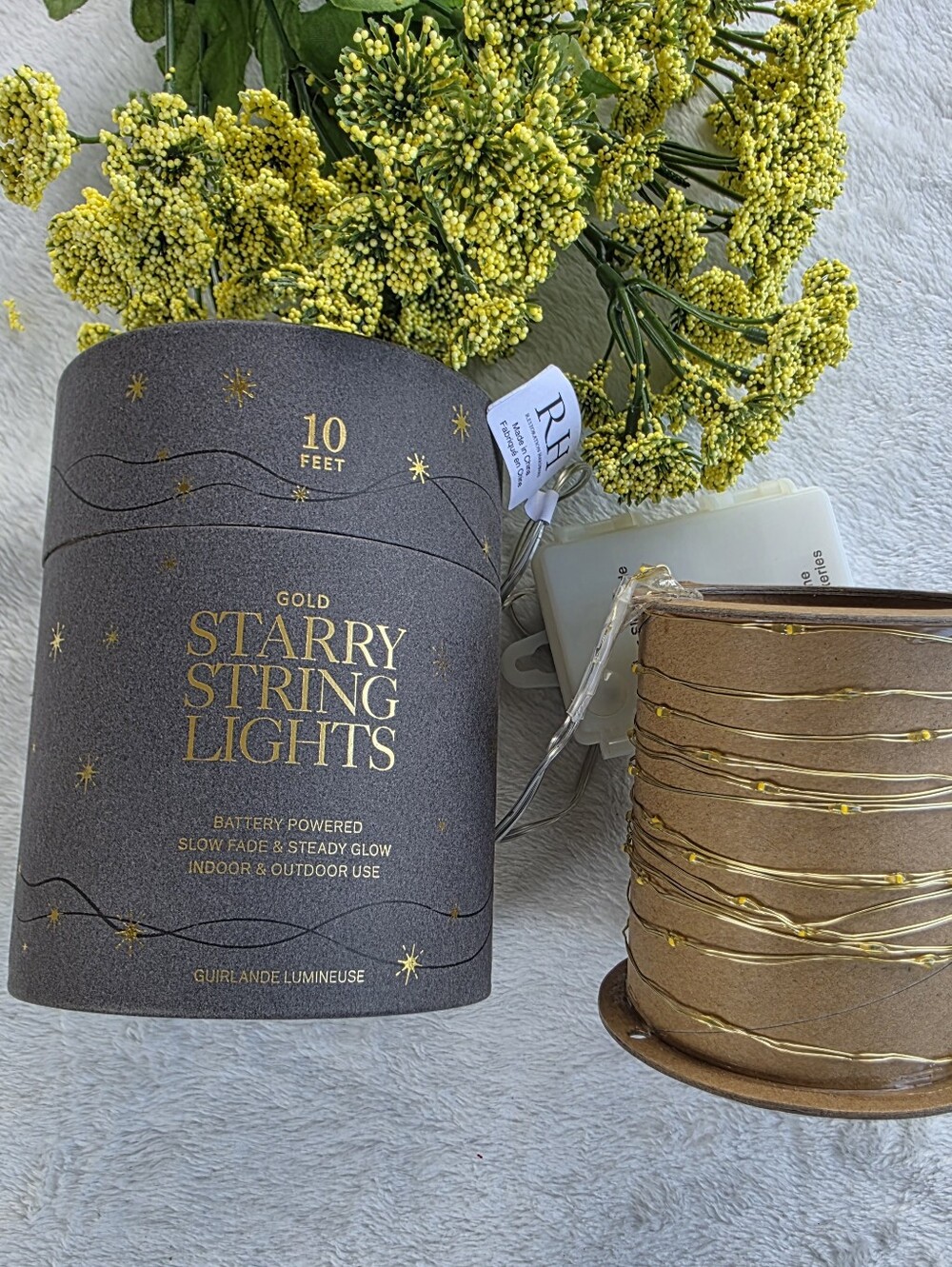 RESTORATION HARDWARE 10ft Gold Starry Lights